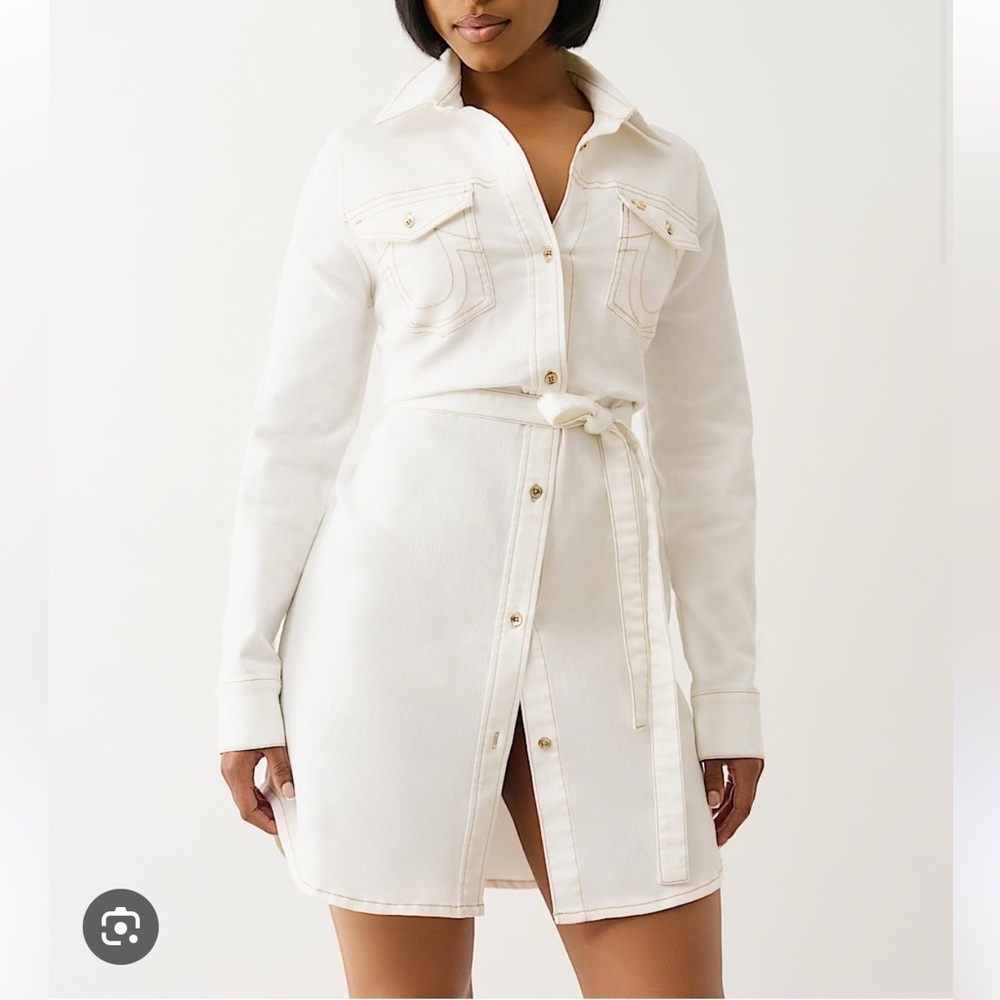 True Religion  White Jean GEORGIA SHIRT DRESS
